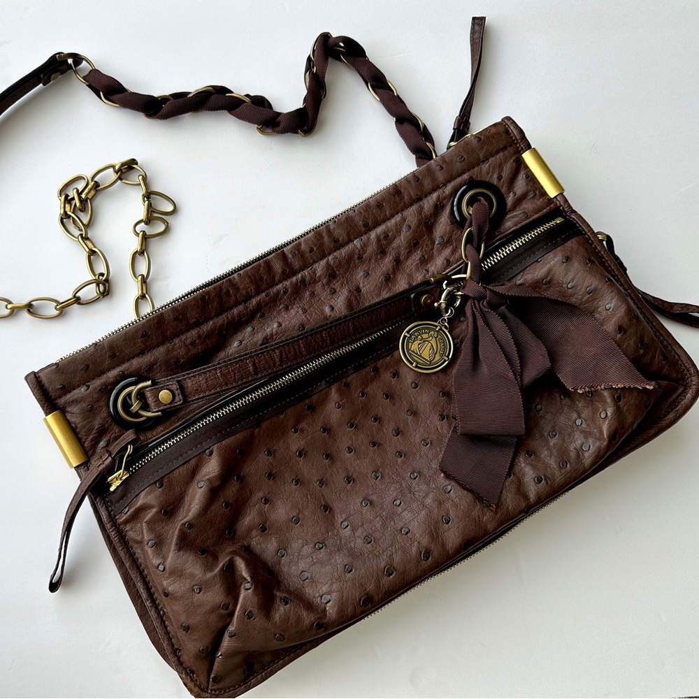 Lanvin Amalia Ostrich Handbag Brown Rare Retail For $6000 Excellent Condition